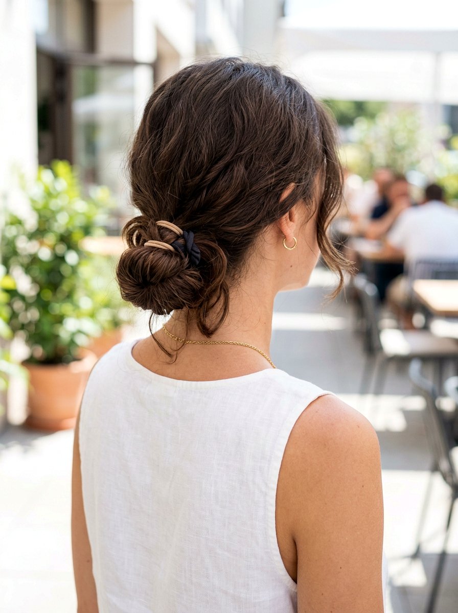 Knotted Low Bun - 20 date night hairstyle with low bun - 20 date night hairstyle with low bun