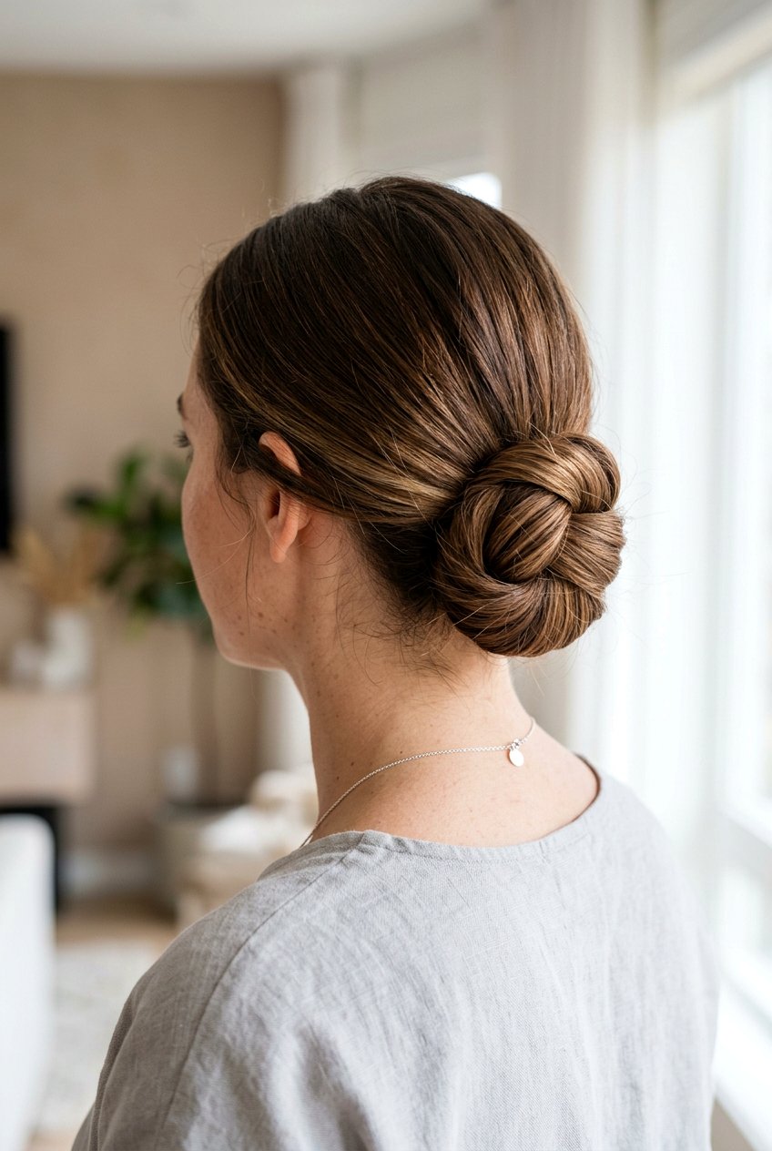 Knotted Low Bun - 20 minimalist work bun for women - 20 minimalist work bun for women