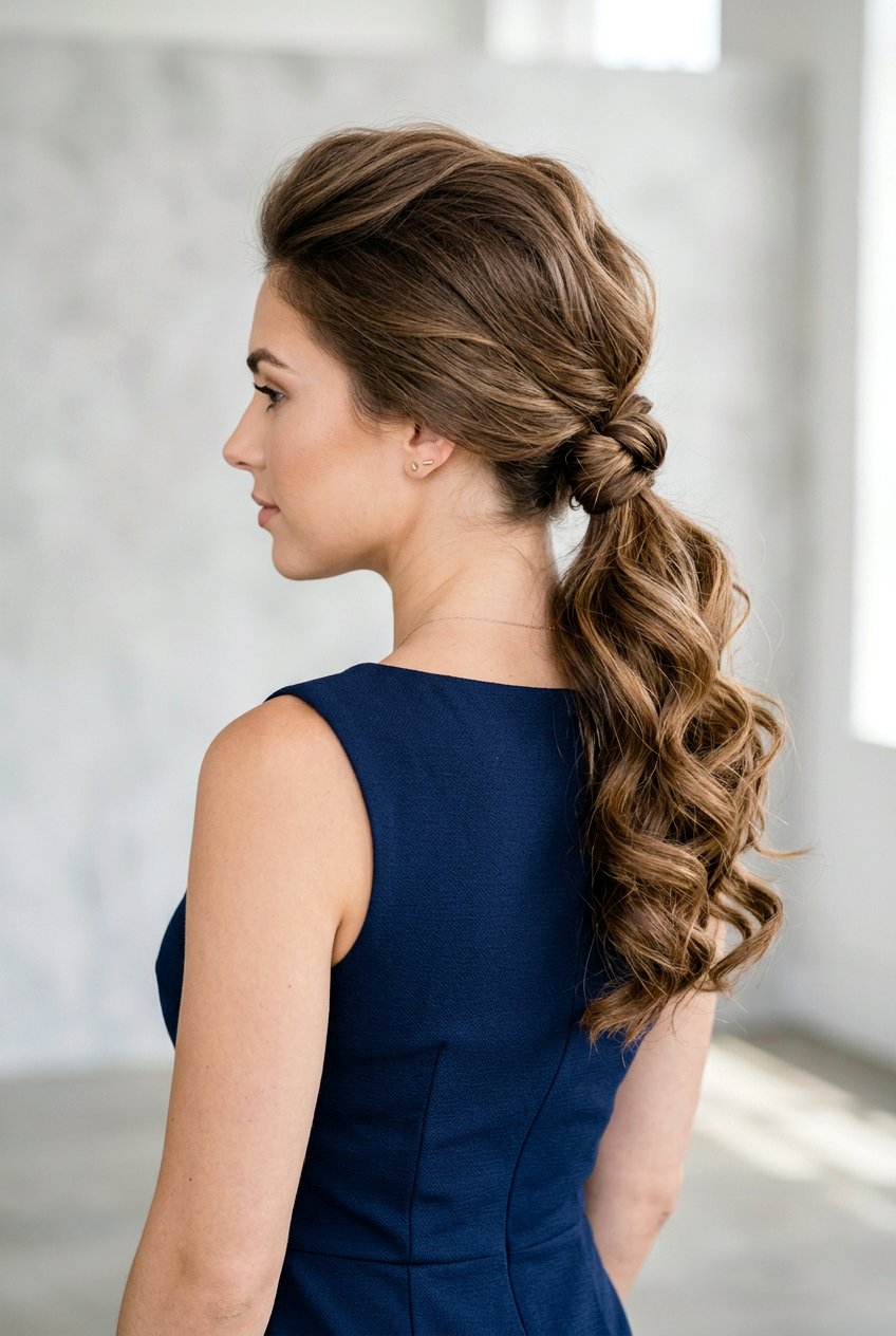 Knotted Low Ponytail - 20 sweet 16 hairstyles - 20 sweet 16 hairstyles