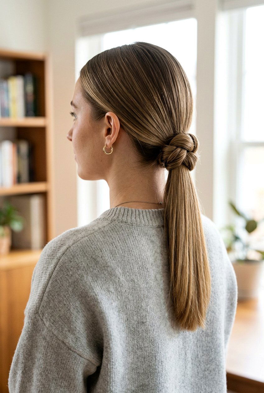 Knotted Low Ponytail - 20 last day of school hairstyles - 20 last day of school hairstyles