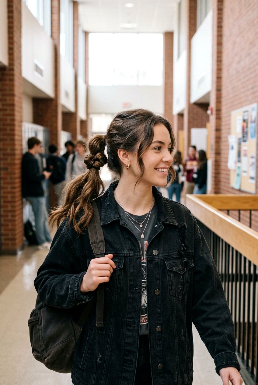 Knotted Ponytail for School - 20 no heat hairstyles for school - 20 no heat hairstyles for school