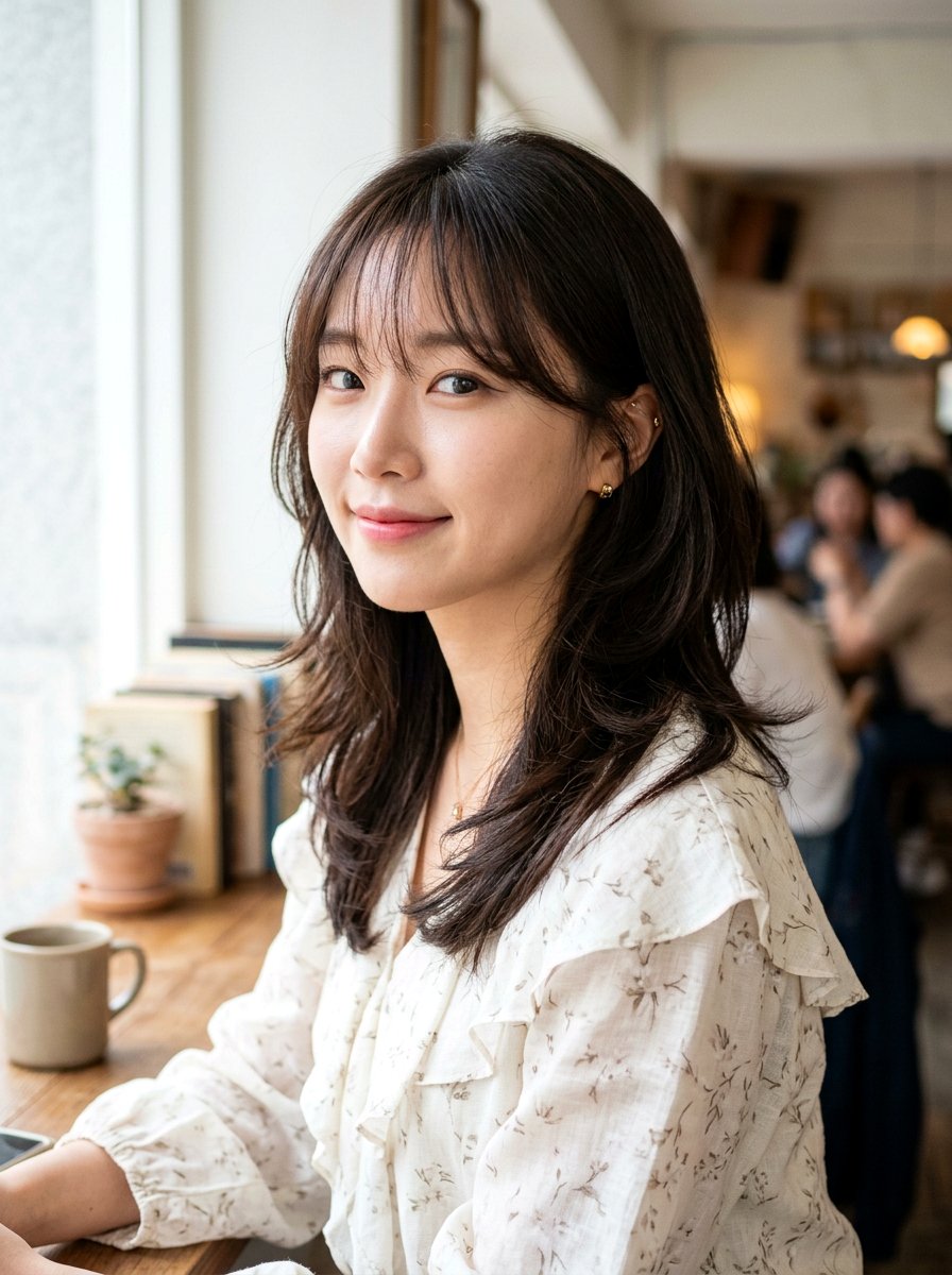 Korean Airy Bangs With Medium Butterfly Haircut - 20 korean airy bangs with medium hair - 20 korean airy bangs with medium hair