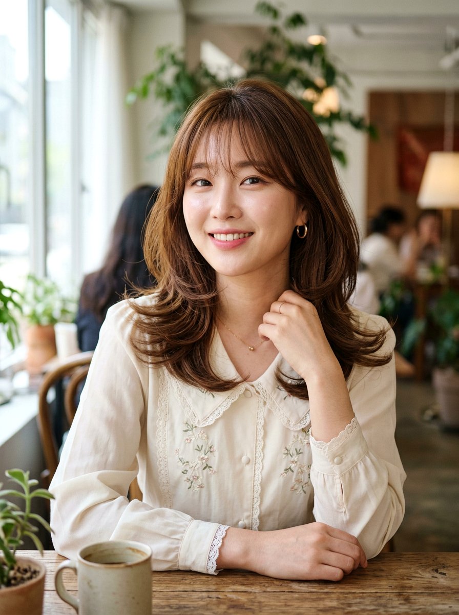 Korean Airy Bangs With Medium Feathered Hair - 20 korean airy bangs with medium hair - 20 korean airy bangs with medium hair