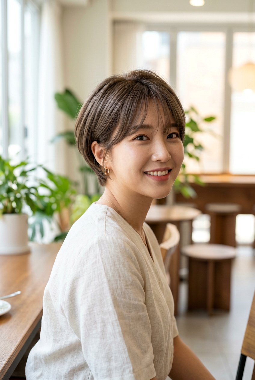 Korean Bixie Haircut With Ash Brown Color - 20 korean bixie haircut - 20 korean bixie haircut