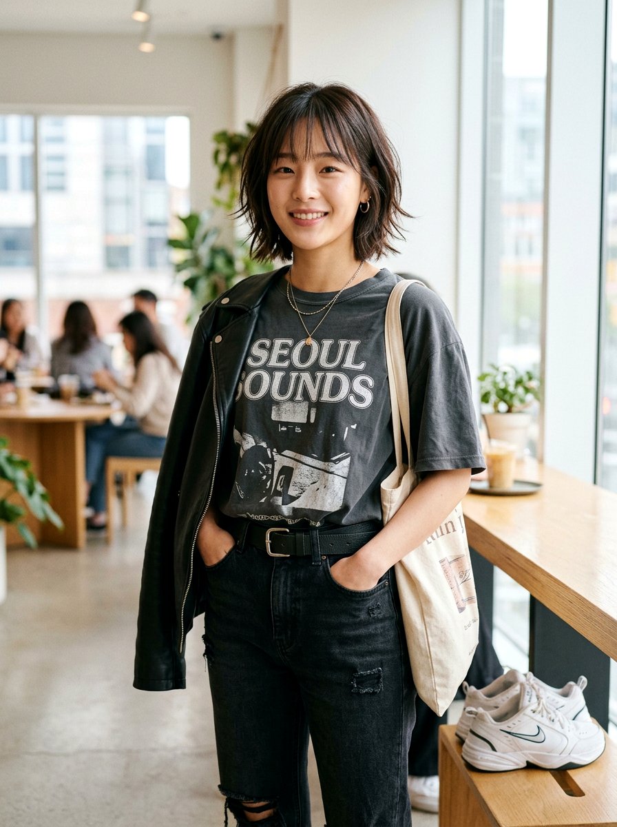 Korean Bob With Textured Layers And Wispy Bangs - 20 korean layered bob with fringe - 20 korean layered bob with fringe