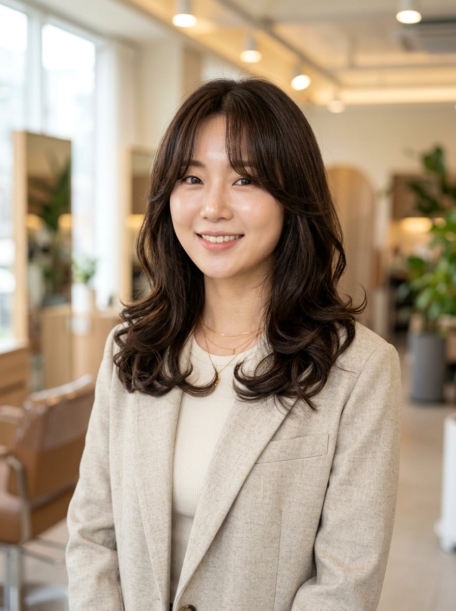 Korean C Curl Perm With Curtain Bangs - 20 korean c curl perm - 20 korean c curl perm