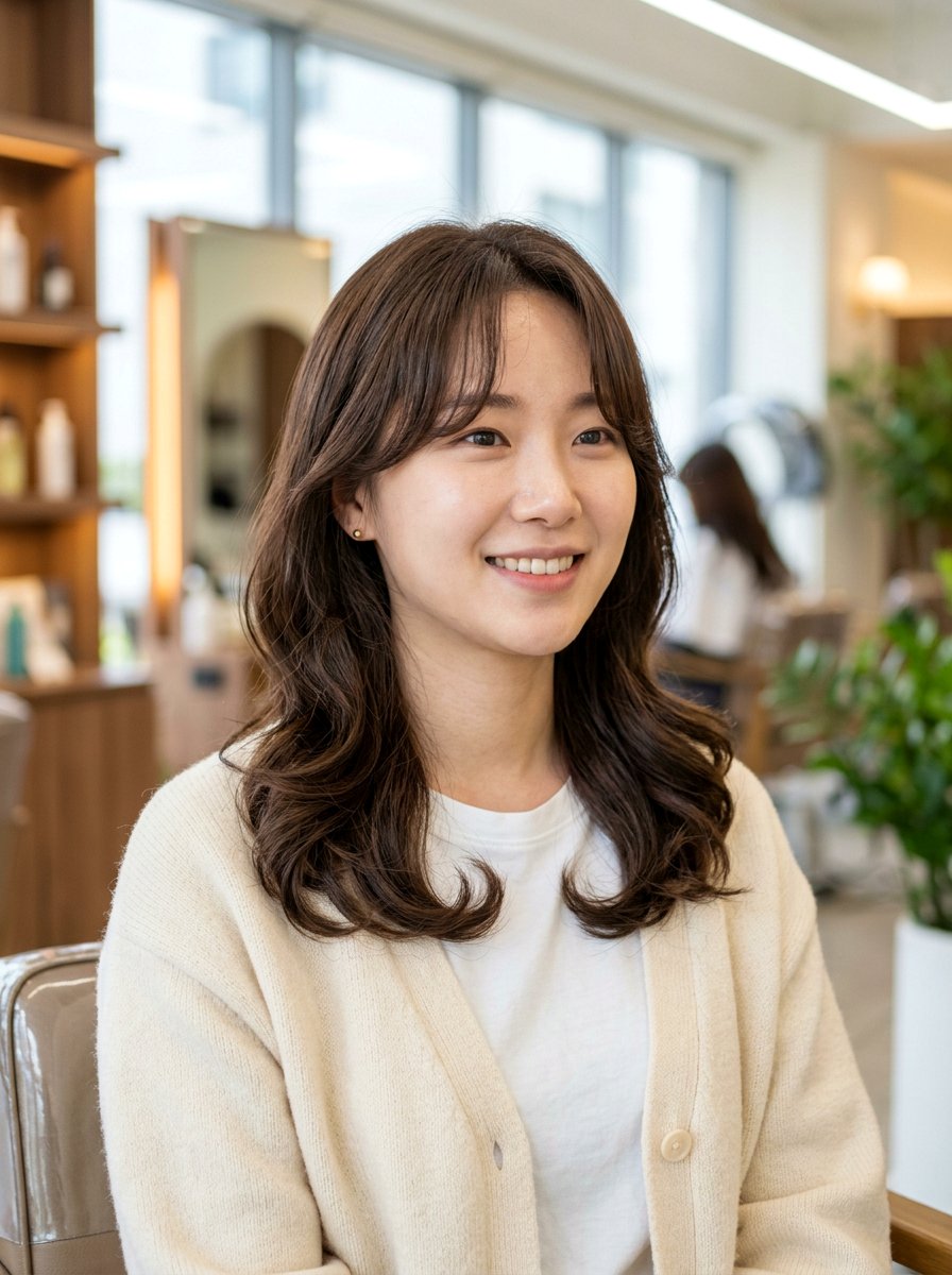 Korean C Curl Perm With Face Framing Pieces - 20 korean c curl perm - 20 korean c curl perm