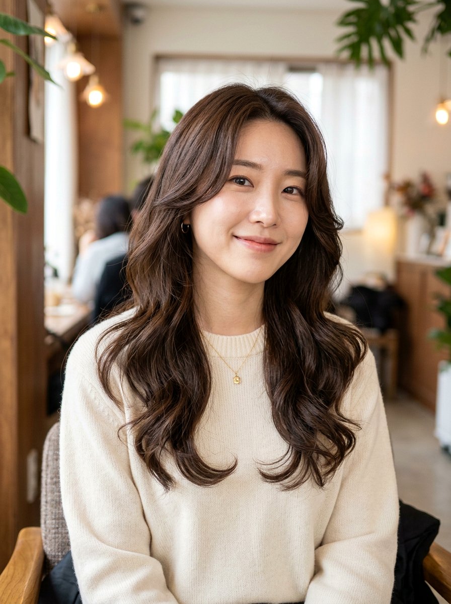 Korean Hug Perm With Long Layers - 20 korean wave perm for long hair - 20 korean wave perm for long hair