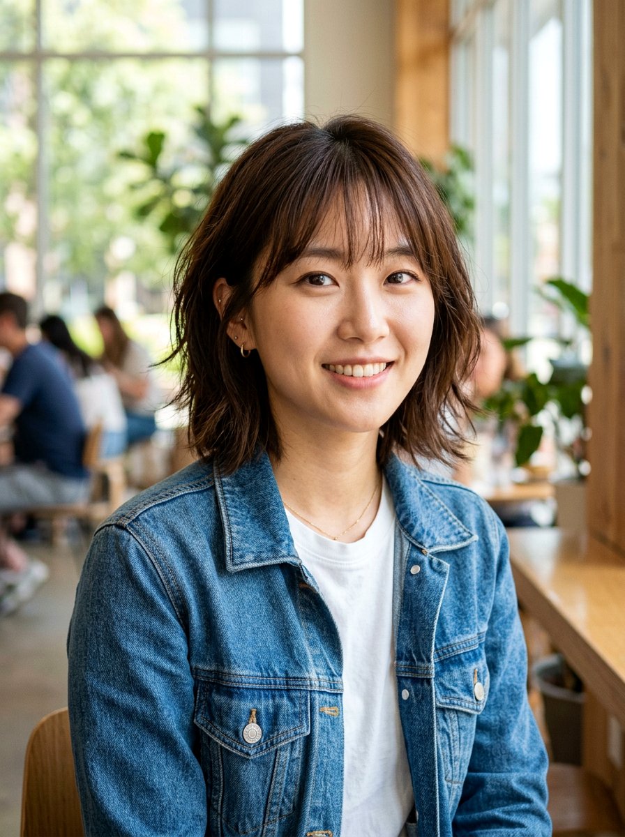 Korean Layered Bob With Choppy Ends And Bangs - 20 korean layered bob with fringe - 20 korean layered bob with fringe