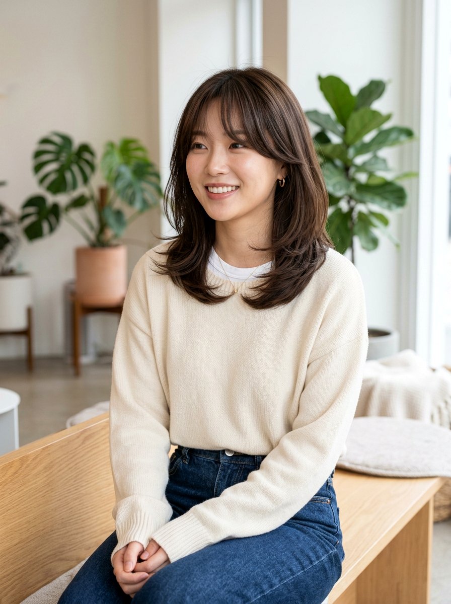 Korean Layered Bob With Curtain Bangs - 20 korean layered bob with fringe - 20 korean layered bob with fringe