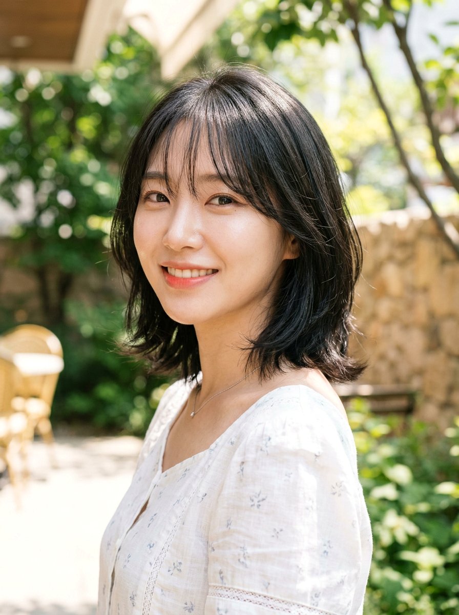 Korean Layered Bob With Wispy Curtain Bangs - 20 korean layered bob with fringe - 20 korean layered bob with fringe