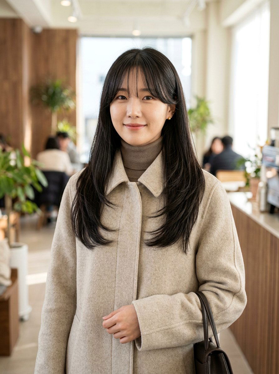 Korean Long Layers With Center Parted Bangs - 20 korean long layers with bangs - 20 korean long layers with bangs