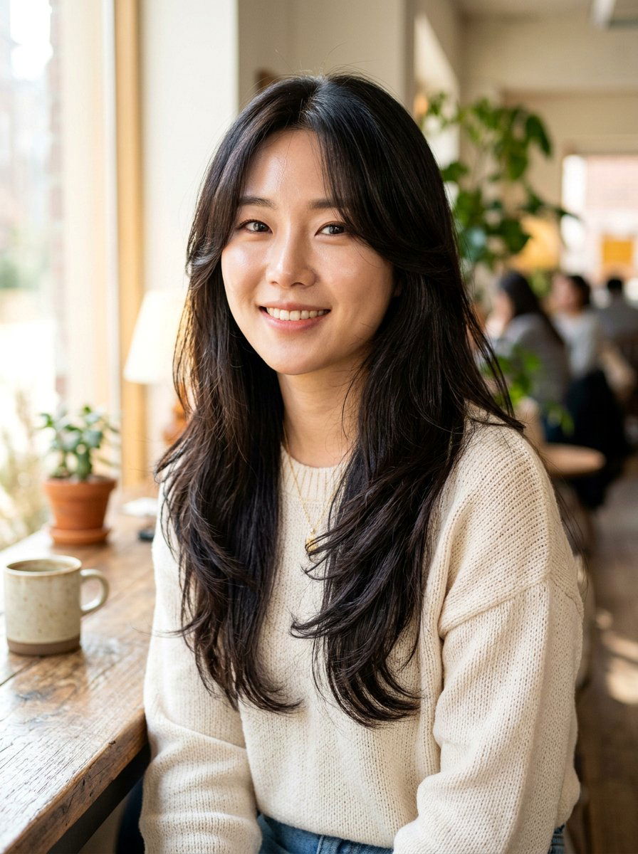 Korean Long Layers With Curtain Bangs - 20 korean long layers with bangs - 20 korean long layers with bangs