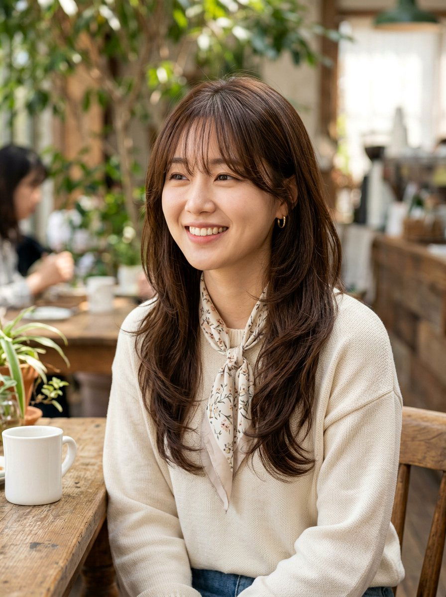 Korean Long Layers With Layered Bangs - 20 korean long layers with bangs - 20 korean long layers with bangs