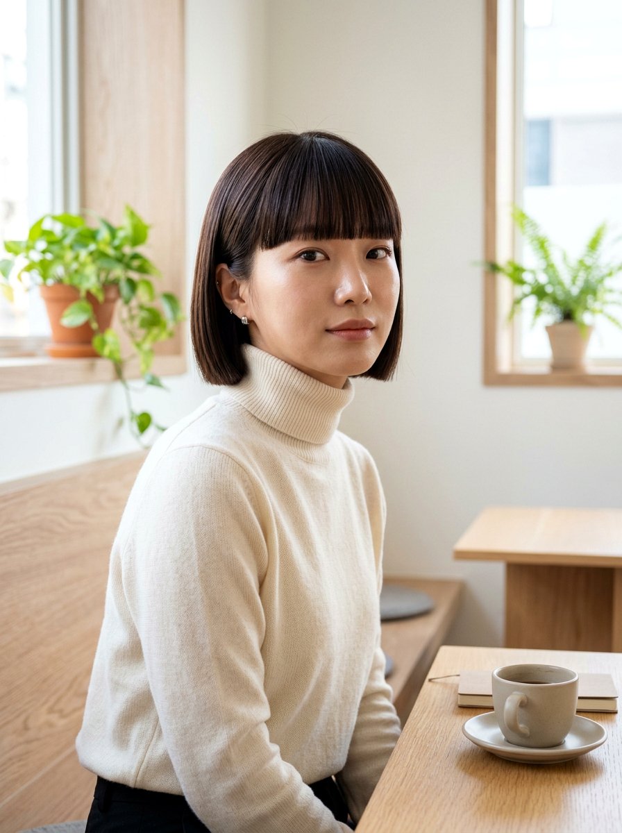 Korean Short Bob With Blunt Bangs - 20 korean layered bob with fringe - 20 korean layered bob with fringe