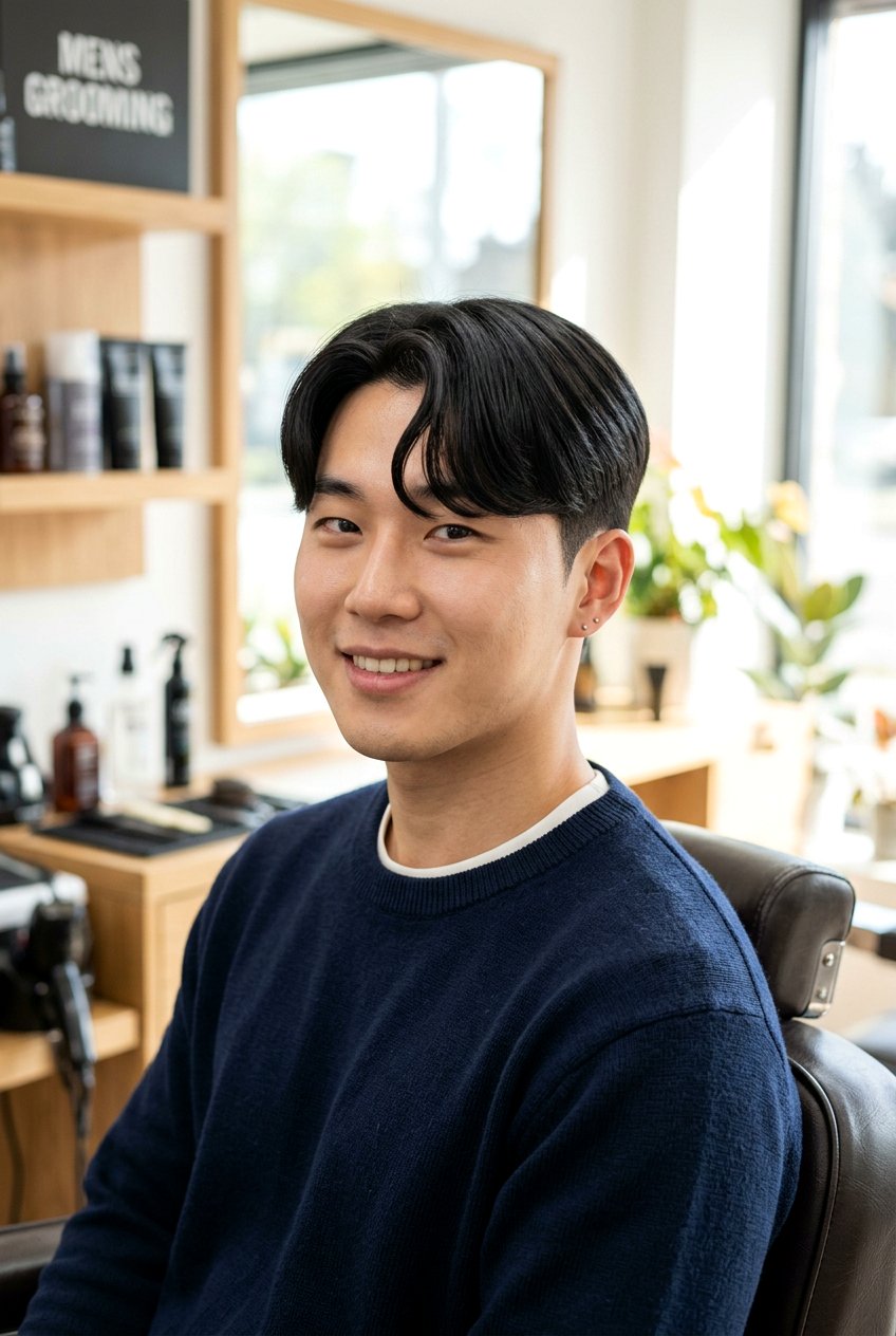 Korean curtain haircut - 20 curtain haircut for men - 20 curtain haircut for men