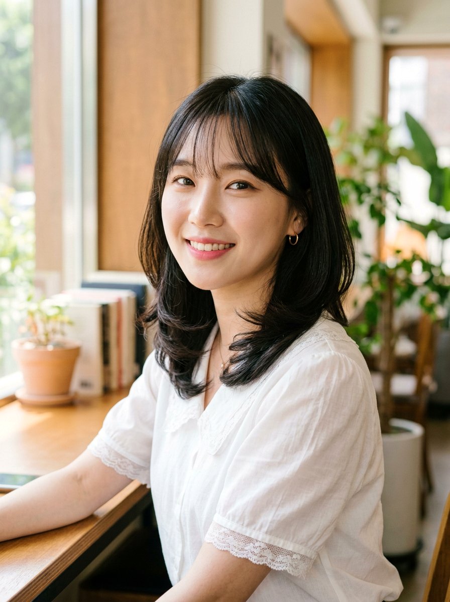 Korean shoulder length c cut with air bangs - 20 korean shoulder length c cut haircut - 20 korean shoulder length c cut haircut