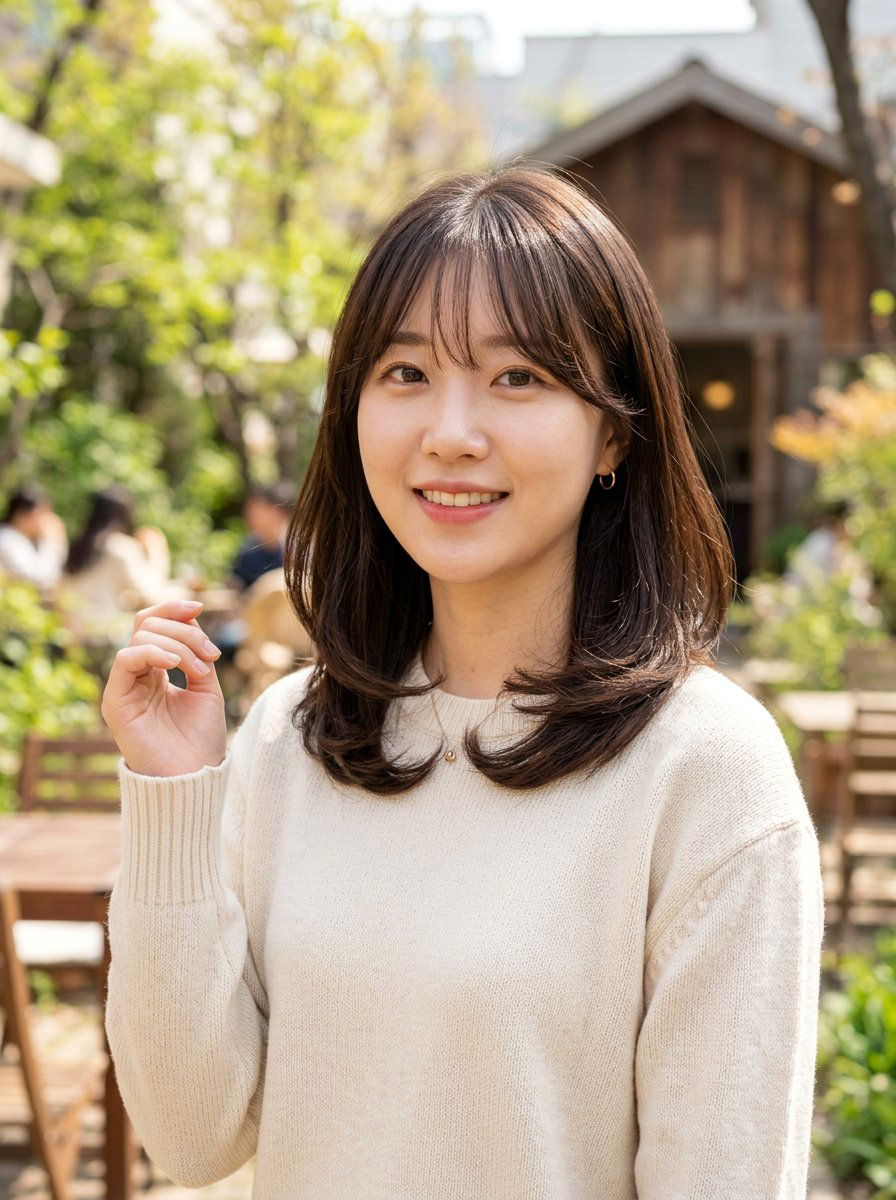 Korean shoulder length c cut with curtain bangs - 20 korean shoulder length c cut haircut - 20 korean shoulder length c cut haircut