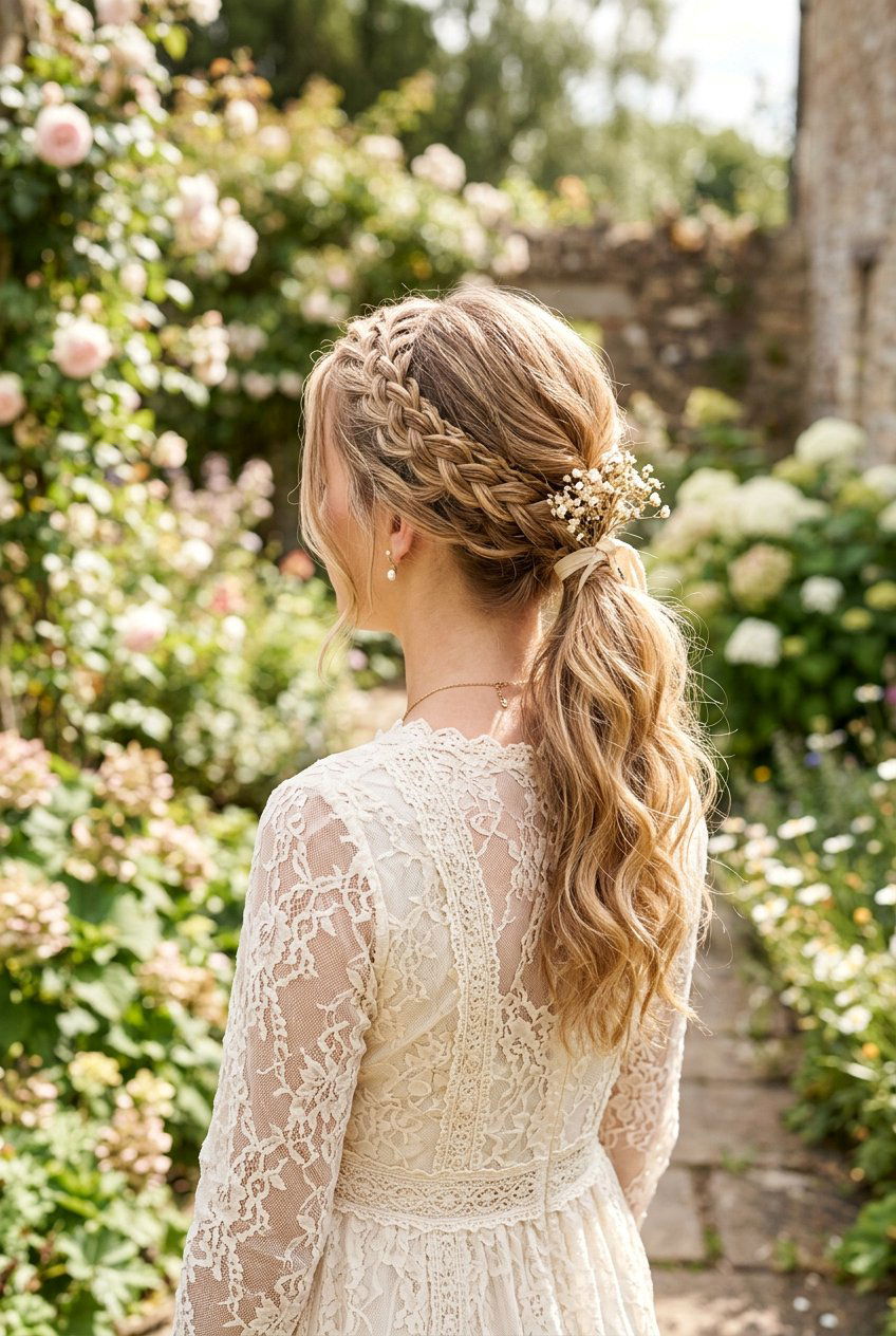 Lace Braid Boho Ponytail - 20 boho bridal ponytail - 20 boho bridal ponytail