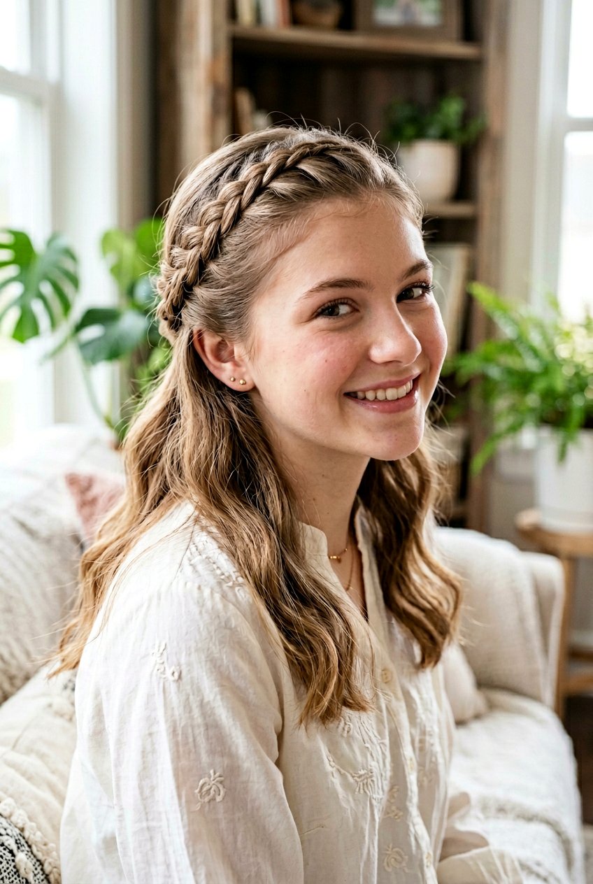 Lace Braid Half Up Hairstyle - 20 braided half up hairstyle for school - 20 braided half up hairstyle for school