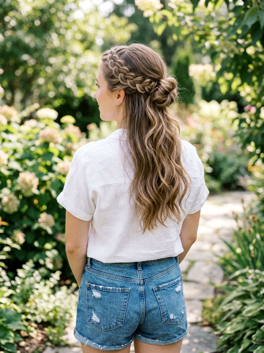 Lace Braid Half Up - 20 vacation half up braid hairstyle - 20 vacation half up braid hairstyle