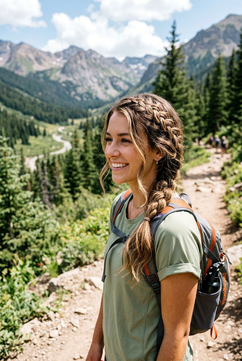 Lace Braid Hiking Hairstyle - 20 hiking braid hairstyles - 20 hiking braid hairstyles