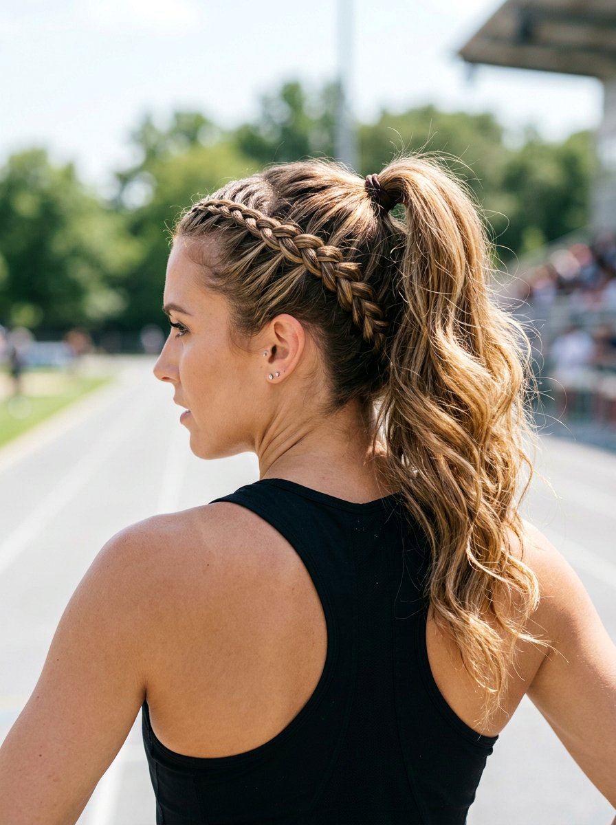 Lace Braid Into Ponytail - 20 running braid ponytail - 20 running braid ponytail