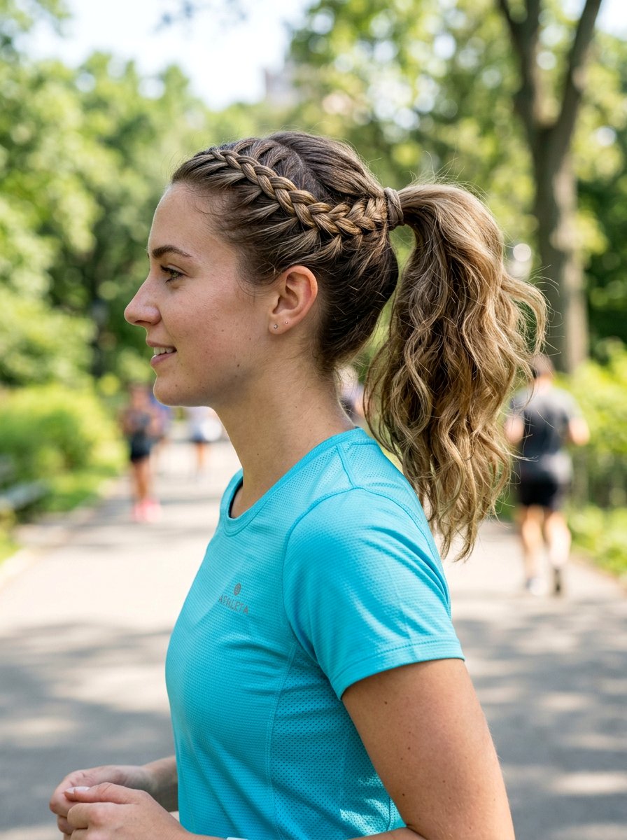 Lace Braid Ponytail - 20 workout hairstyle for shoulder length layers - 20 workout hairstyle for shoulder length layers