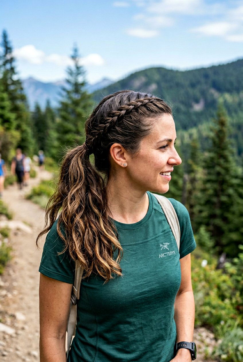Lace Braid Ponytail - 20 hiking ponytail with braid - 20 hiking ponytail with braid