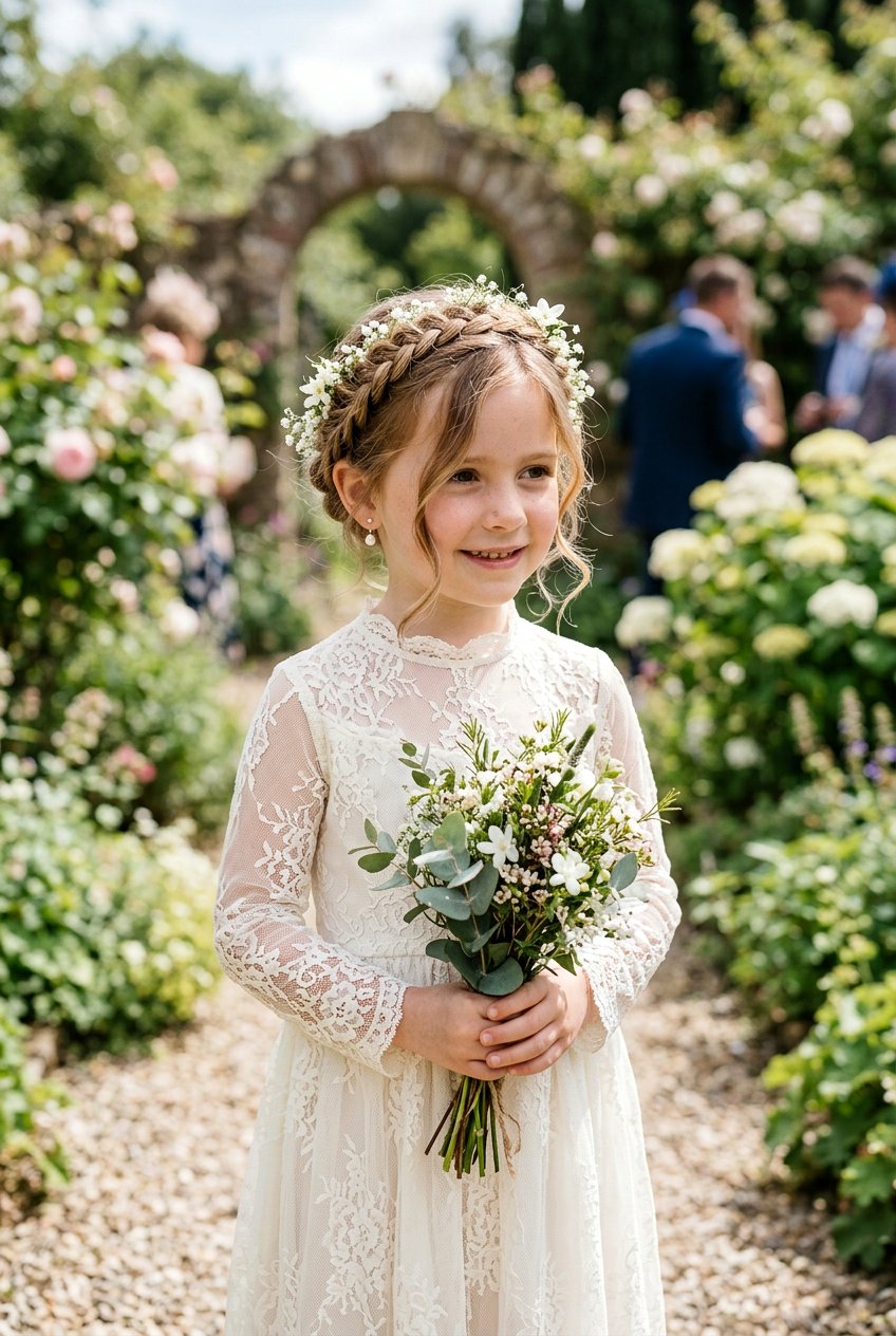 Lace braid crown flower girl - 20 flower girl braided crown - 20 flower girl braided crown