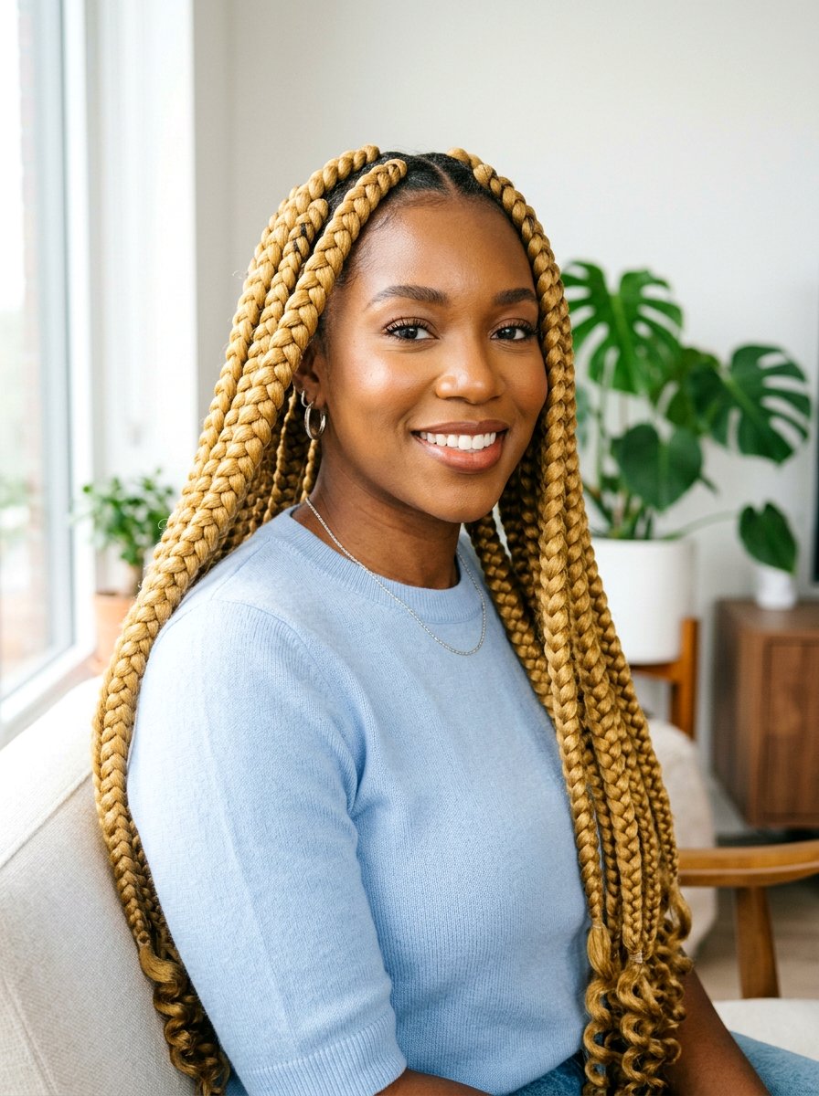 Large Blonde Box Braids - 20 large box braids hairstyles - 20 large box braids hairstyles