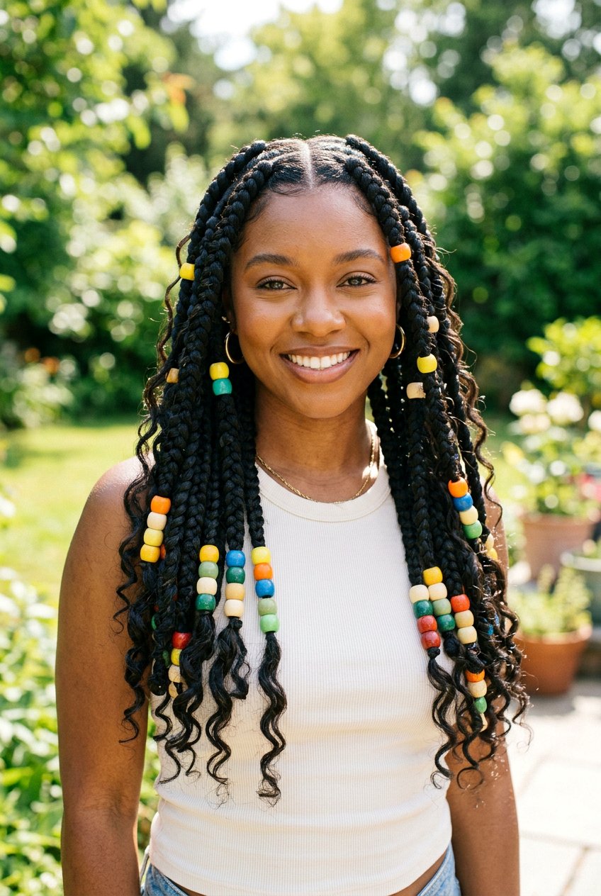 Large Bohemian Knotless Braids With Beads - 20 bohemian knotless braids with beads - 20 bohemian knotless braids with beads