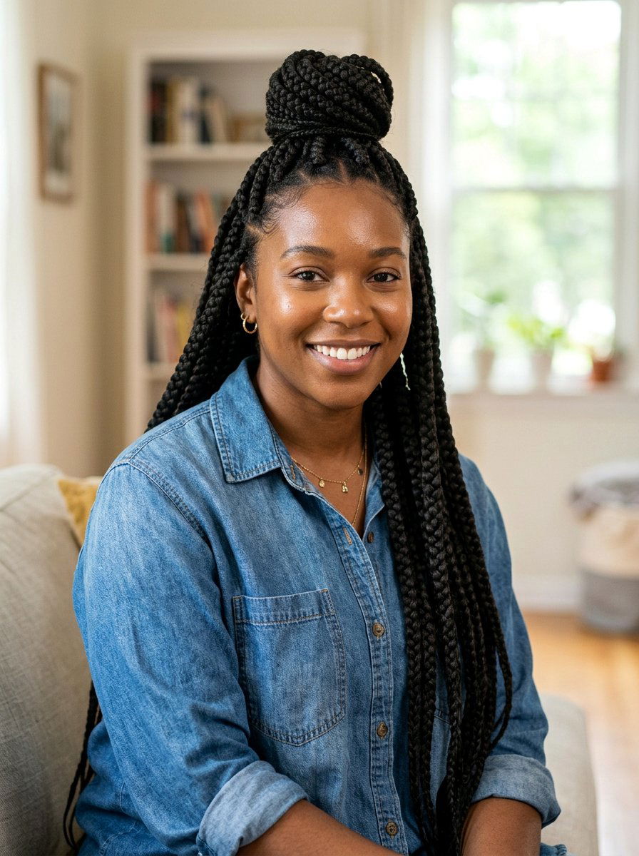 Large Box Braids Half Up Half Down - 20 large box braids hairstyles - 20 large box braids hairstyles