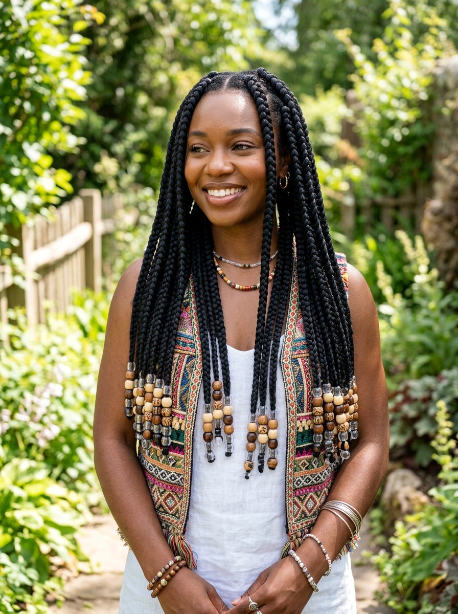 Large Box Braids With Beads - 20 large box braids hairstyles - 20 large box braids hairstyles