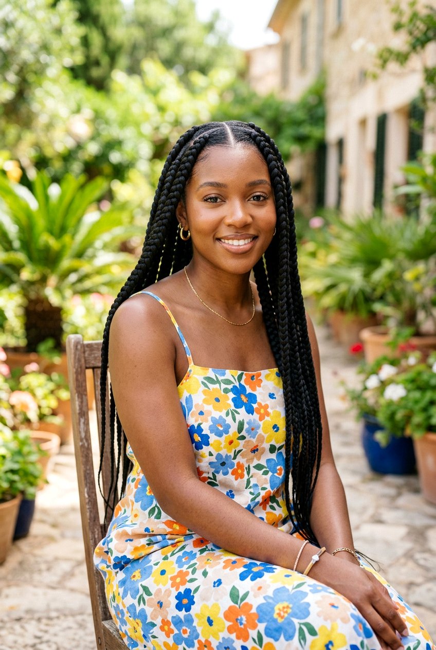 Large Center Part Knotless Braids - 20 large knotless braids for vacation - 20 large knotless braids for vacation