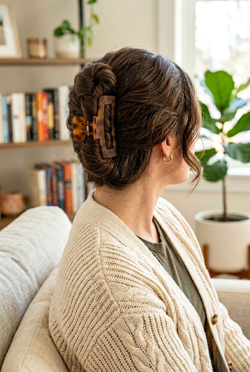 Large Claw Clip Thick Hair - 20 claw clip hairstyle for moms - 20 claw clip hairstyle for moms