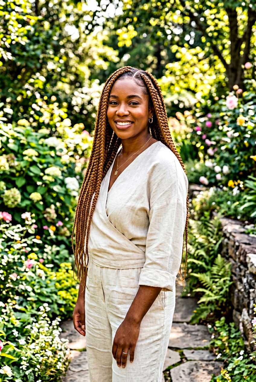 Large Honey Brown Knotless Braids - 20 large knotless braids for vacation - 20 large knotless braids for vacation