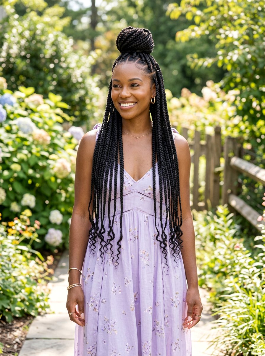 Large Knotless Braids Half Up Half Down - 20 large knotless braids hairstyles - 20 large knotless braids hairstyles