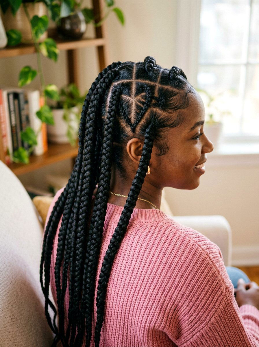 Large Knotless Braids Heart Part - 20 large knotless braids hairstyles - 20 large knotless braids hairstyles