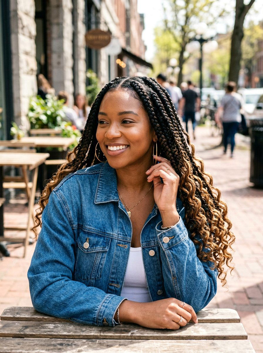 20 Breathtaking Knotless Braids With Curls for a Stylish Look