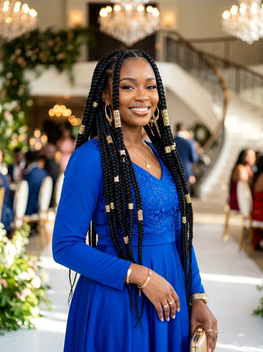 Large Knotless Braids With Gold Cuffs - 20 large knotless braids hairstyles - 20 large knotless braids hairstyles