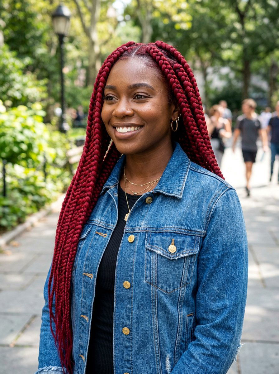 Large Red Box Braids - 20 large box braids hairstyles - 20 large box braids hairstyles