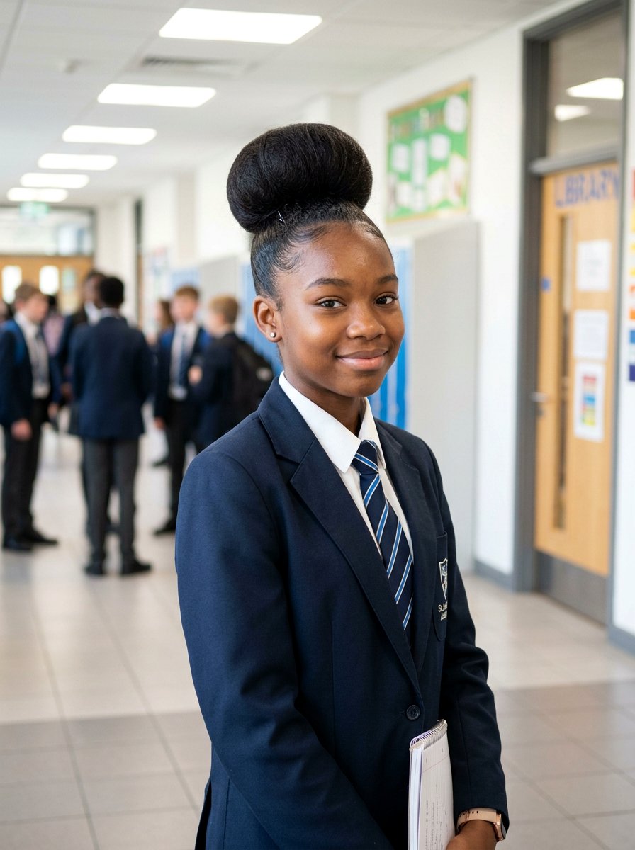 Large Sock Bun - 20 school bun styles for black girls - 20 school bun styles for black girls