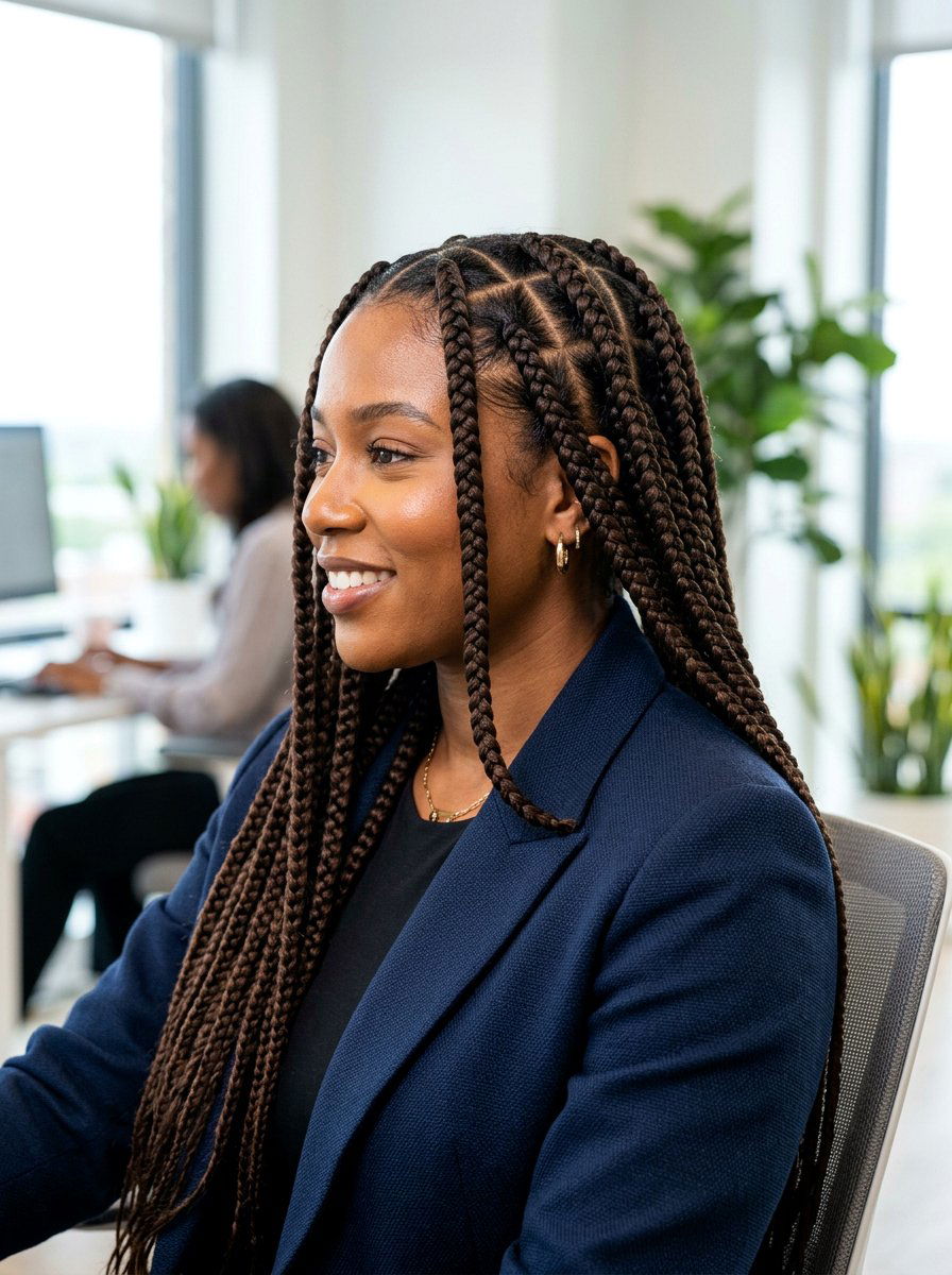 Large Square Part Box Braids - 20 large box braids hairstyles - 20 large box braids hairstyles