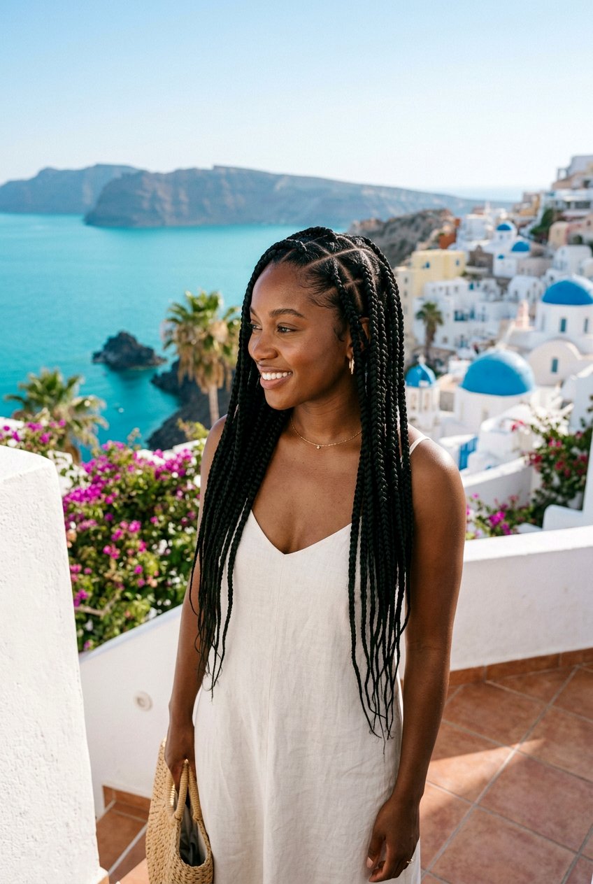 Large Square Part Knotless Braids - 20 large knotless braids for vacation - 20 large knotless braids for vacation