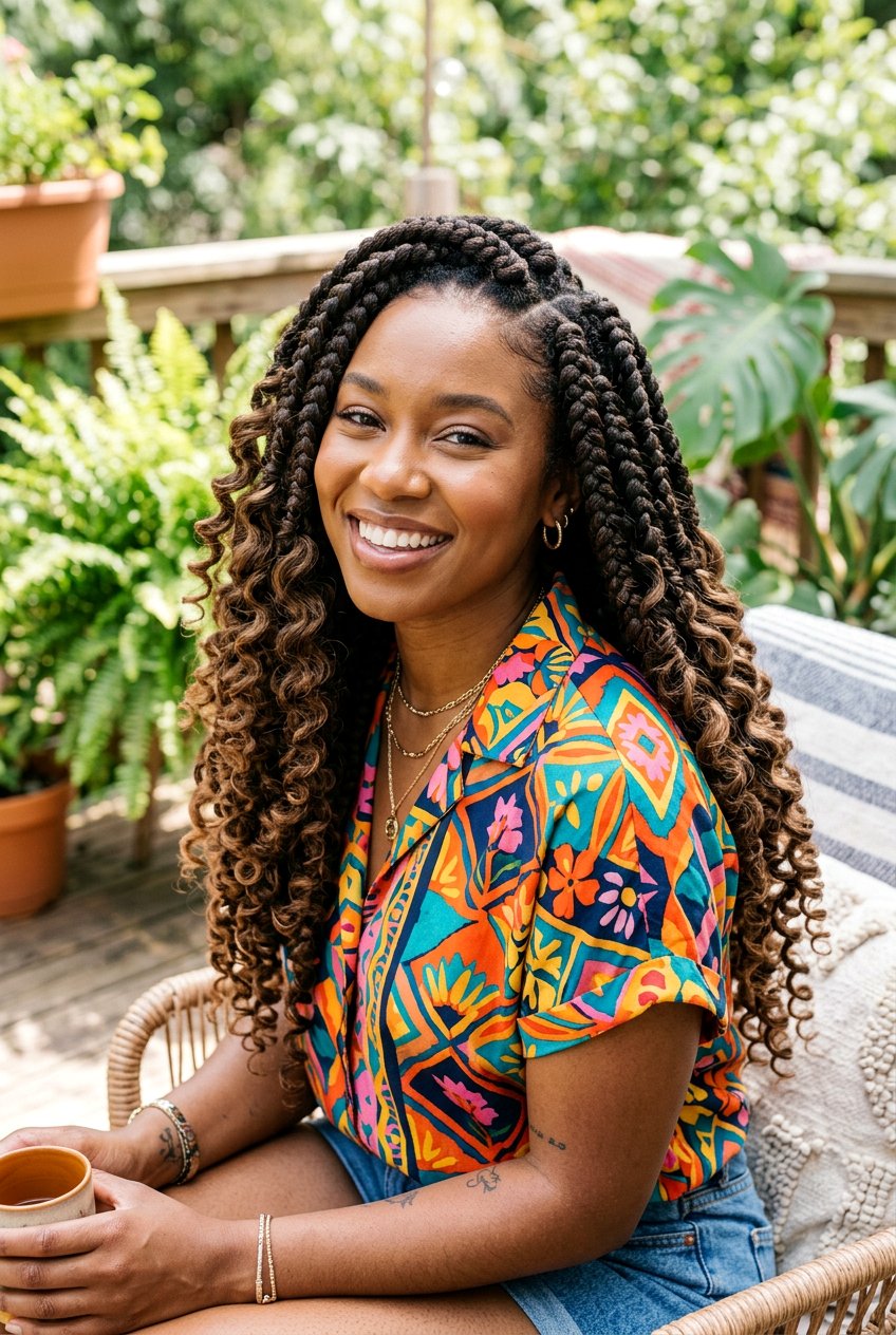 Large boho box braids with curls - 20 boho box braids with curls - 20 boho box braids with curls