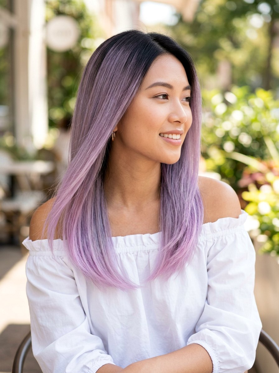 Lavender Balayage With Black Roots - 20 purple balayage with black roots - 20 purple balayage with black roots