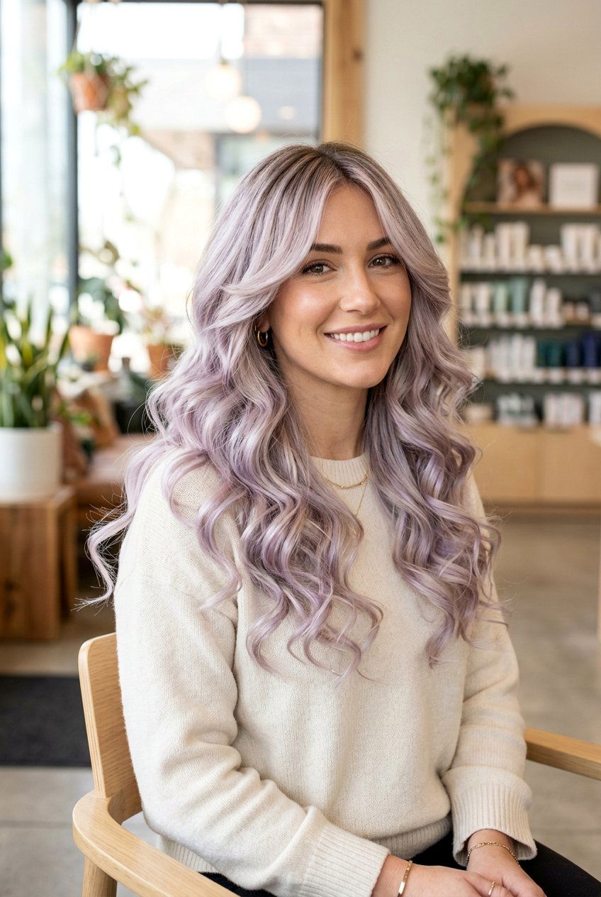 Lavender Blonde Balayage With Long Layers - 20 lavender balayage on blonde hair - 20 lavender balayage on blonde hair