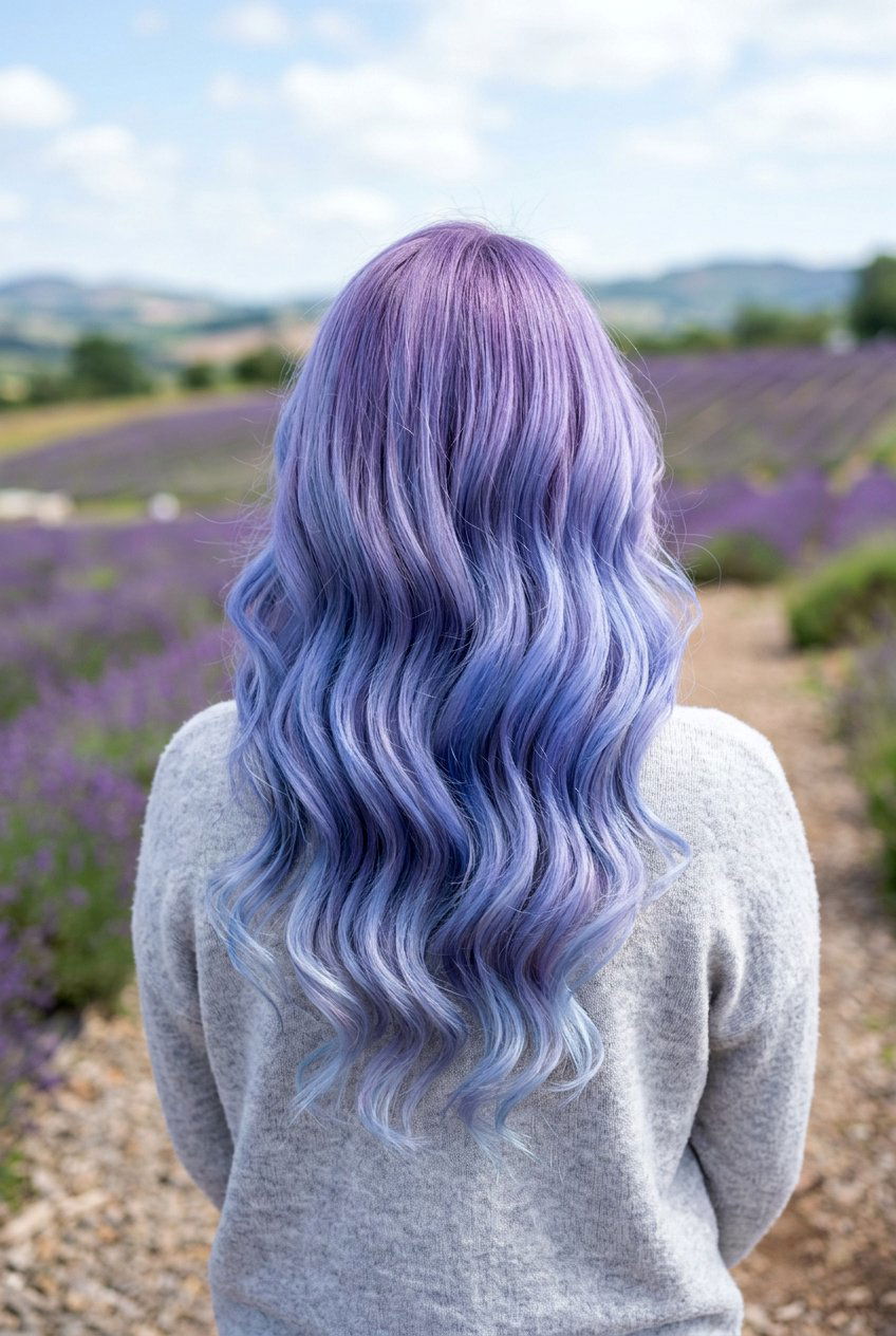 Lavender Blue Melt - 20 pastel purple hair - 20 pastel purple hair