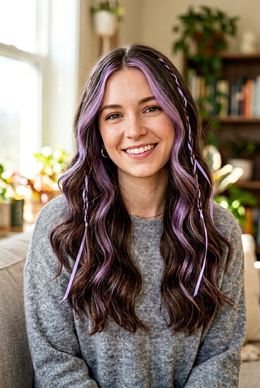 Lavender Highlights On Brown Hair - 20 lavender hair color ideas - 20 lavender hair color ideas